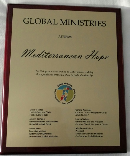 USA. Il Premio “Global Ministries” al progetto FCEI Mediterranean Hope