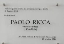 Chiesa valdese di Forano dedica salone al teologo Paolo Ricca